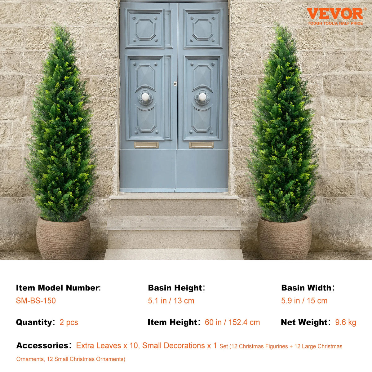 SucceBuy Artificial Cedar Topiary Tree Outdoor Evergreen Decoration