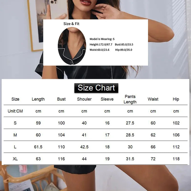 Women Silk Satin Pajamas