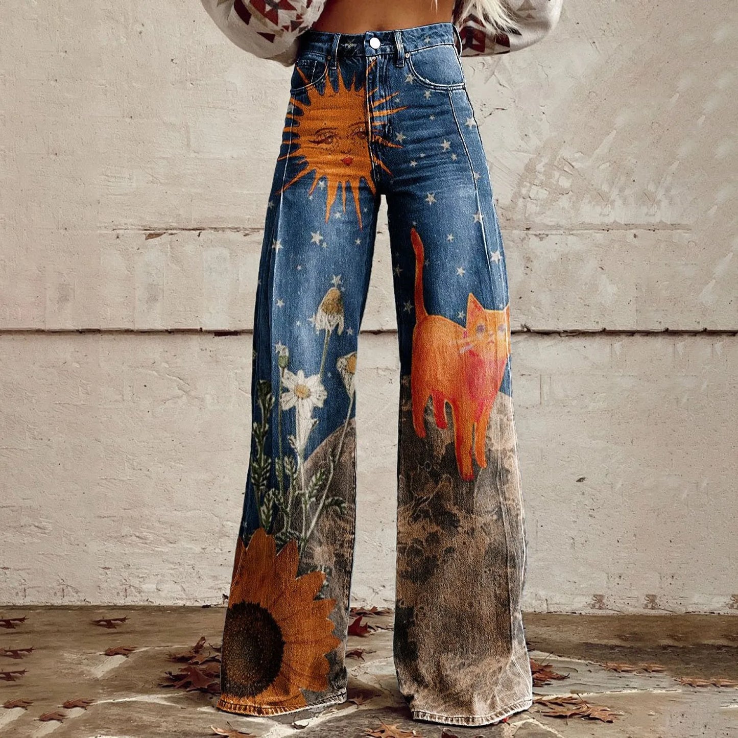 Fashion Jeans Wide Leg Denim Pants