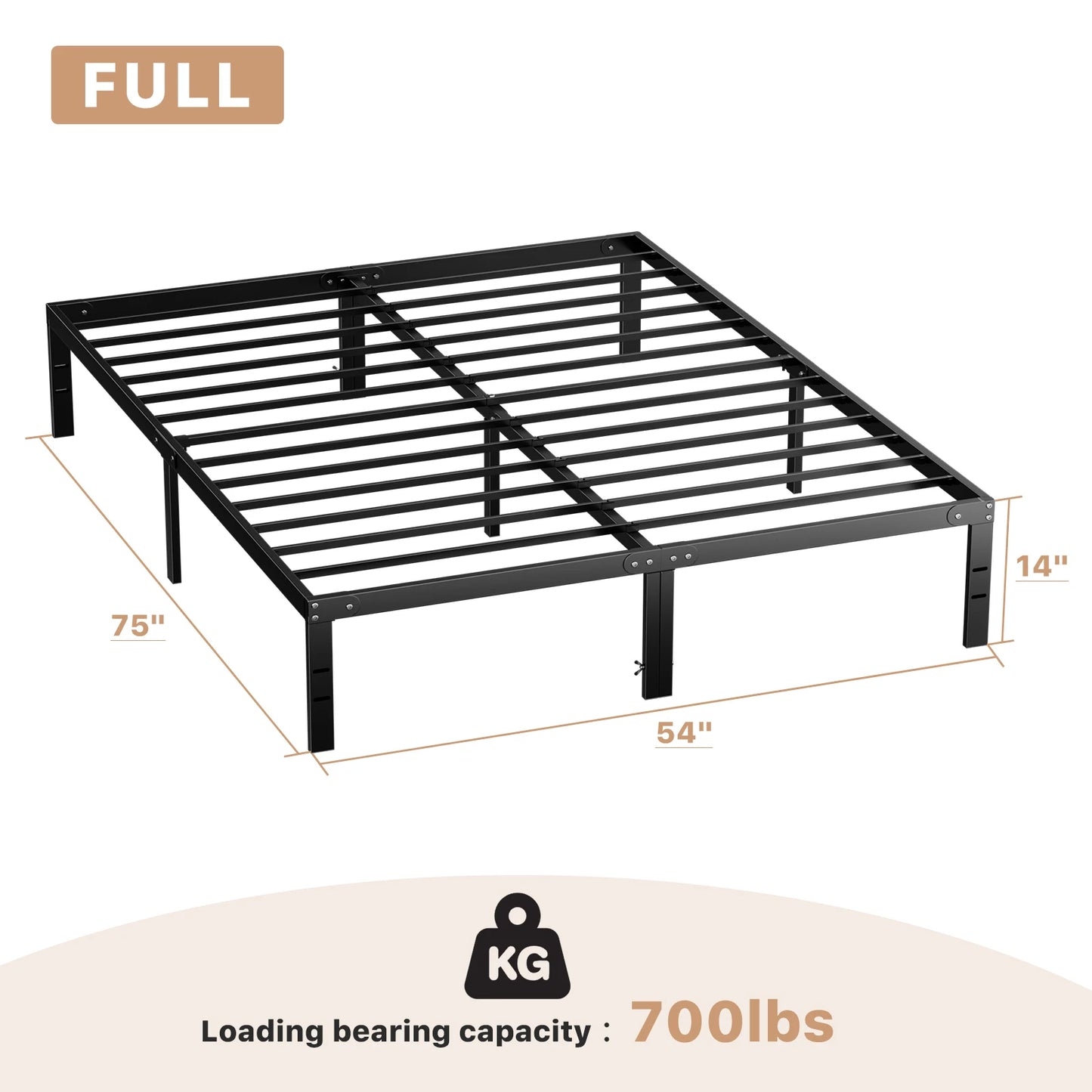 JHK Basic Twin Full Queen King Size Bed Frame