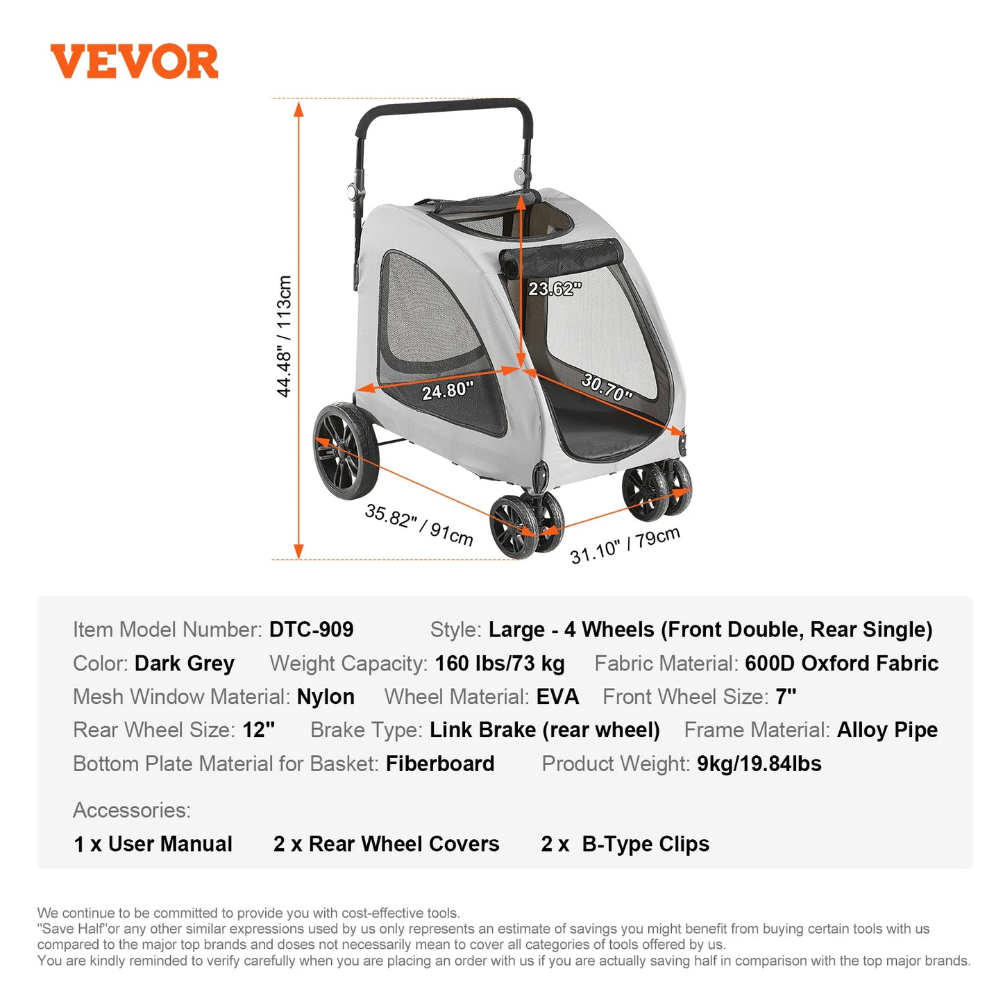 VEVOR Pet Stroller