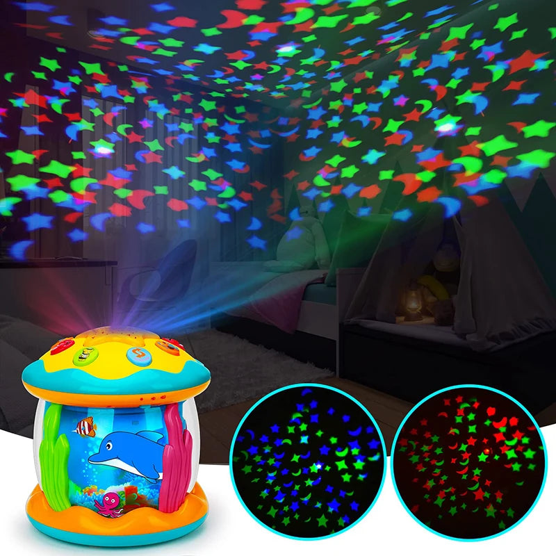 Baby Toys 1-3 Years Babies Ocean Light Rotary Projector Musical Toy