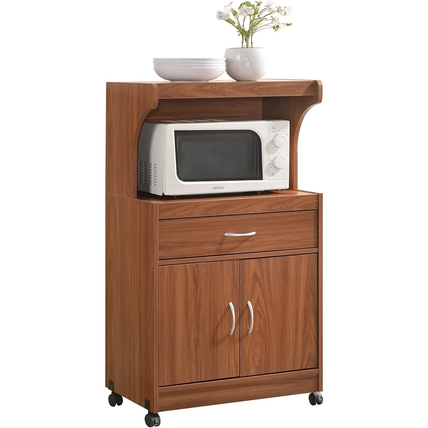 Microwave Kitchen Cart Cherry
