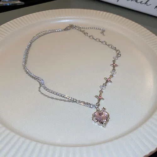 925 Sterling Silver Three-Layer Round Necklace