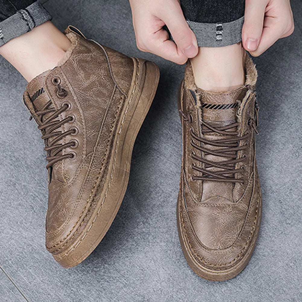 Waterproof Leather Platform Boots