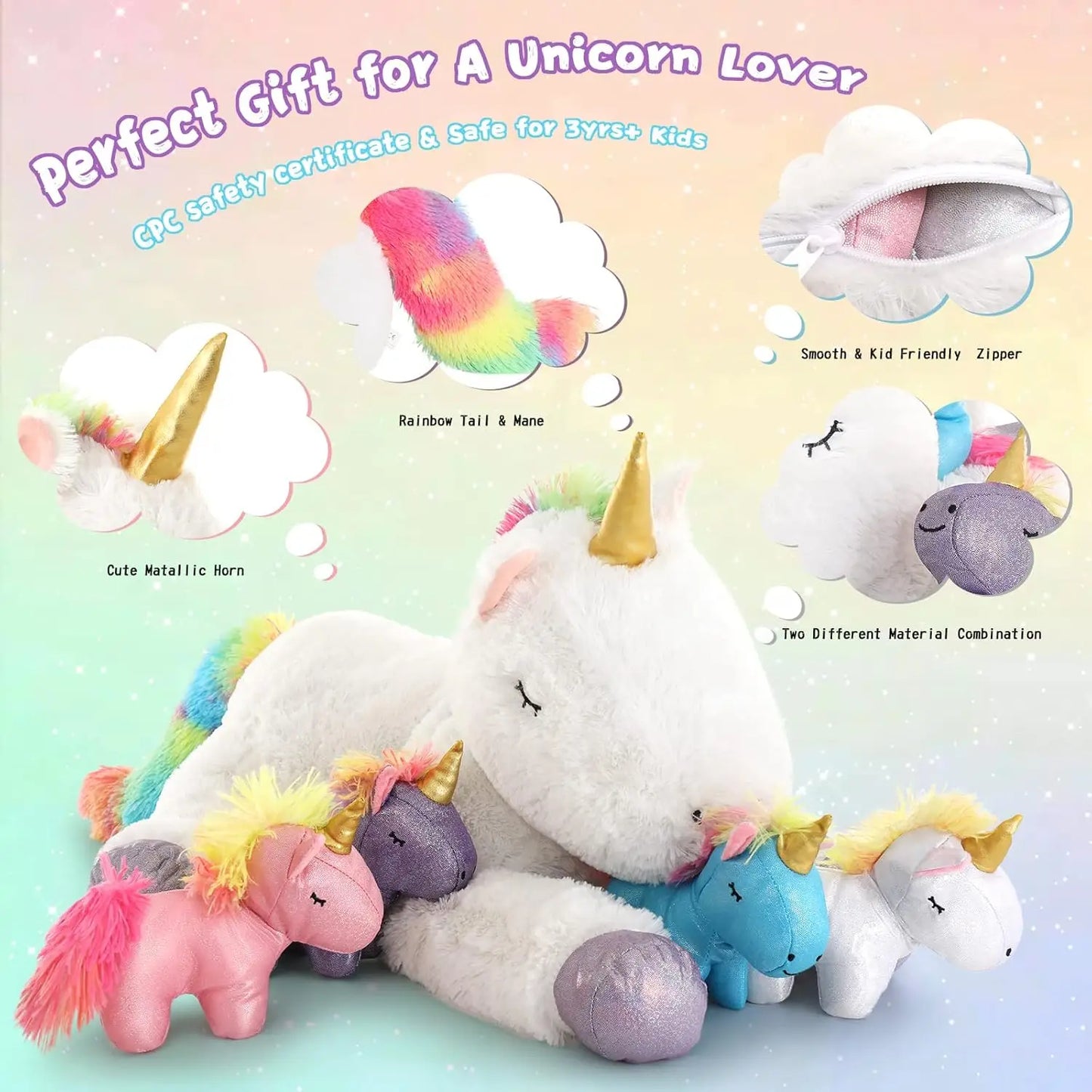 22'' Unicorn Stuffed Animal for Girls