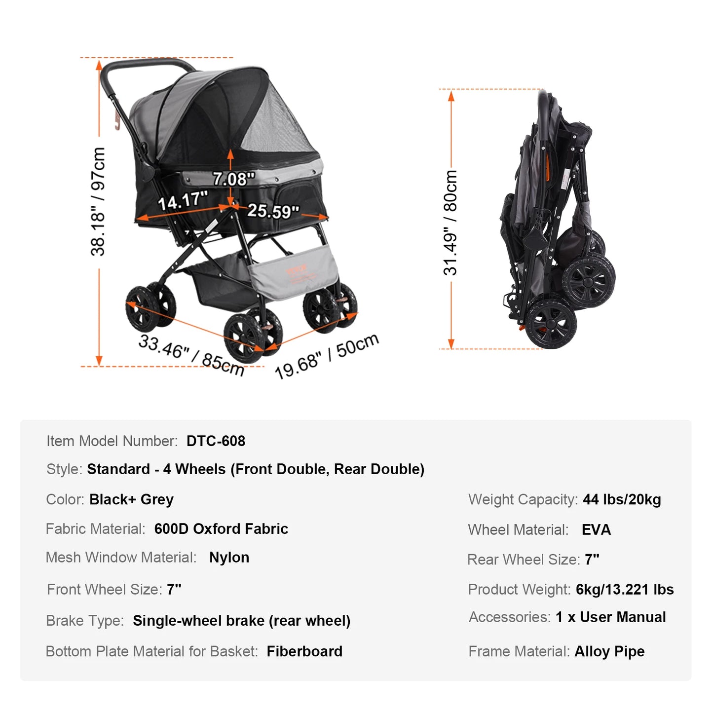 VEVOR Pet Stroller