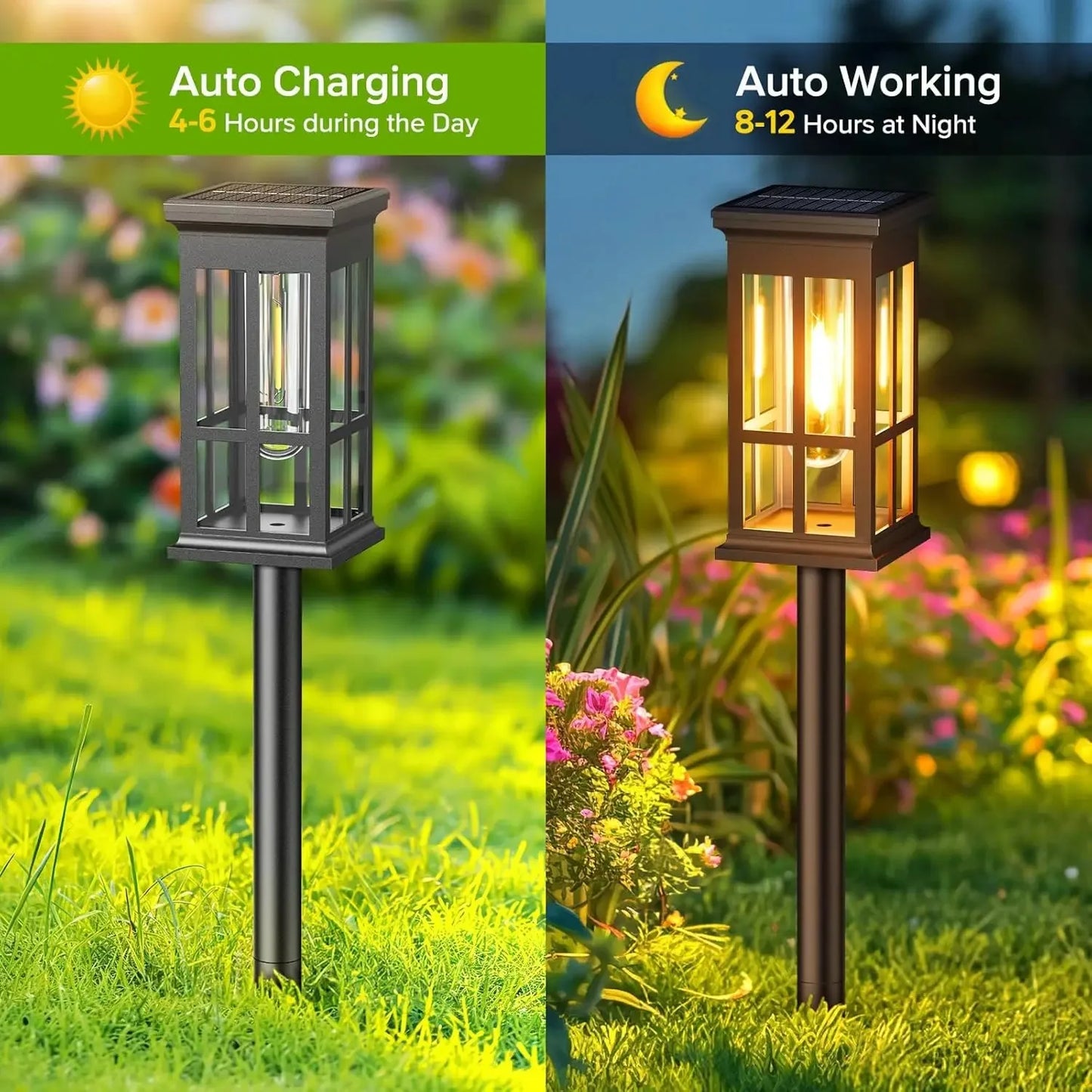 Solar Pathway Light Outdoor LED Lamp IP65 Waterproof Landscape