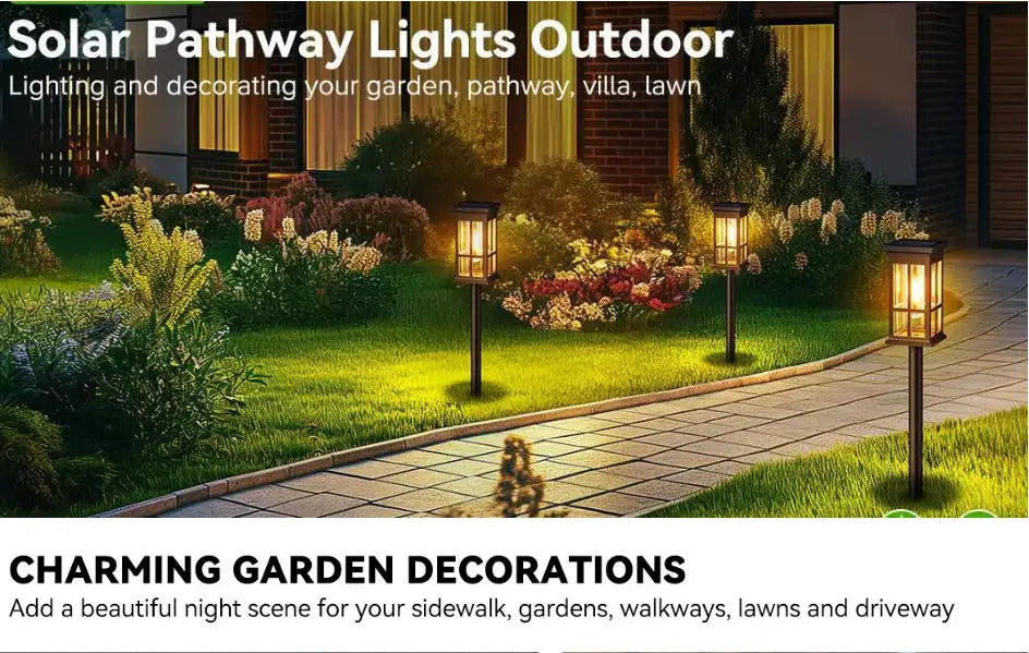 Solar Pathway Light Outdoor LED Lamp IP65 Waterproof Landscape