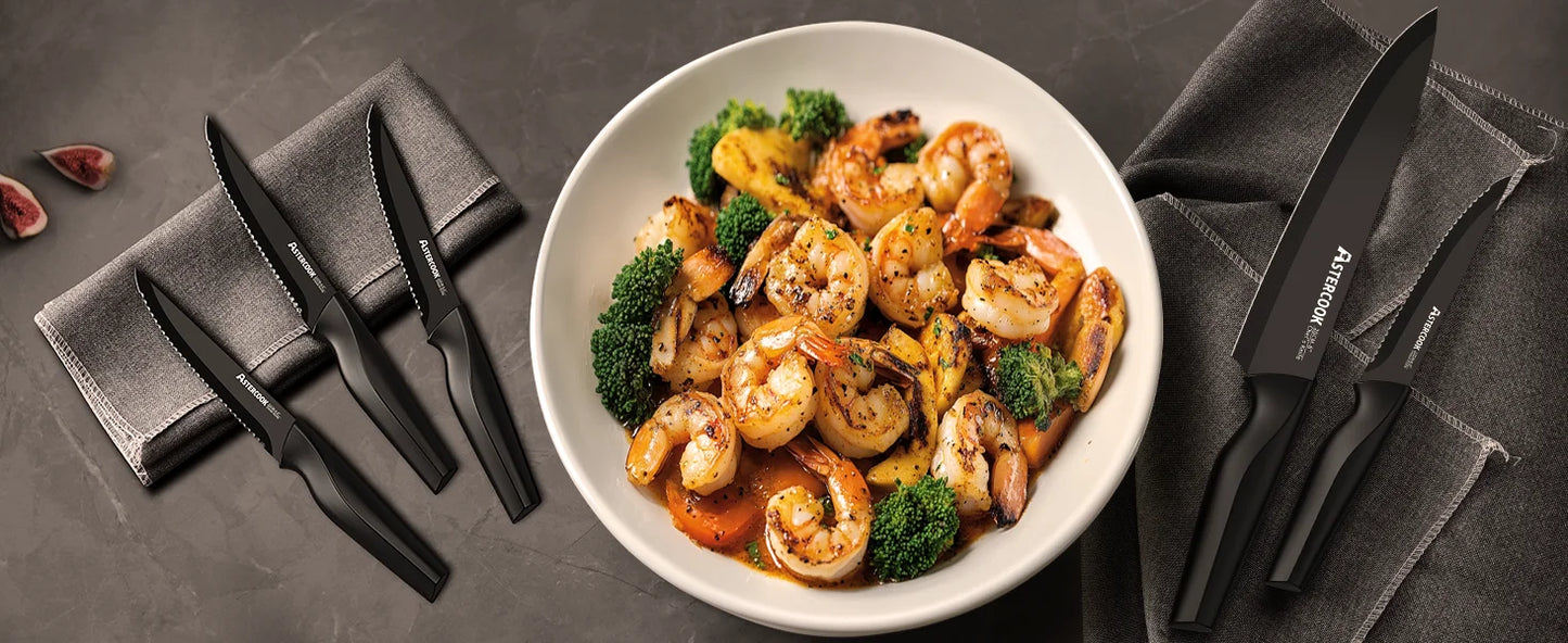 Astercook Stainless Steel Kitchen Knife Set With Sharp Blades