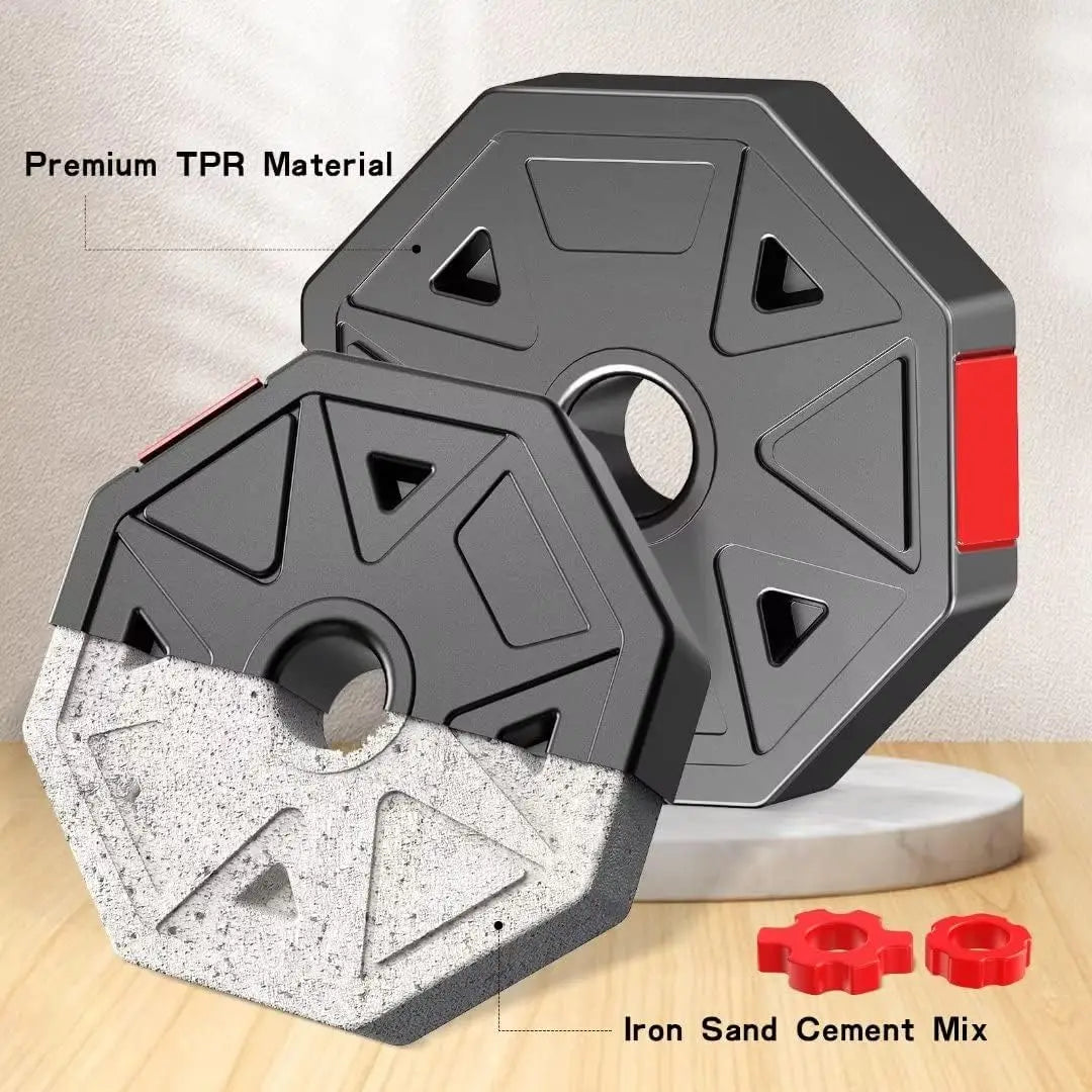 Adjustable Dumbbell To Barbell Fitness Set 44lbs Anti Slip Grip 3 In 1