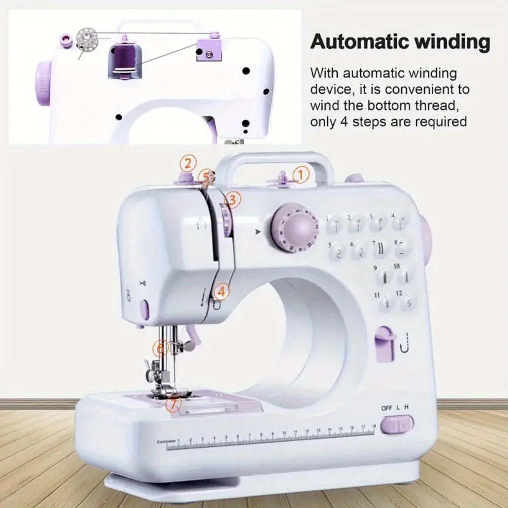 Electric Sewing Machine With Extension Table Foot Pedal And Light