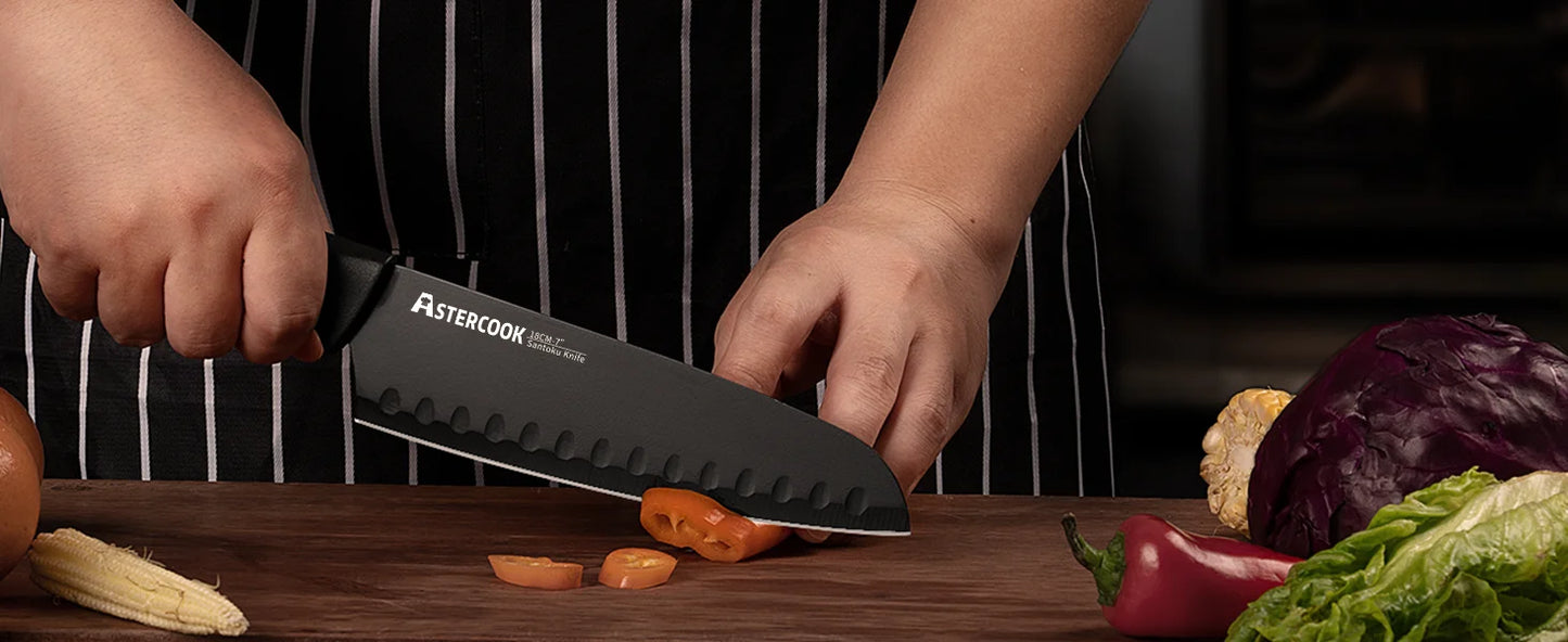 Astercook Stainless Steel Kitchen Knife Set With Sharp Blades