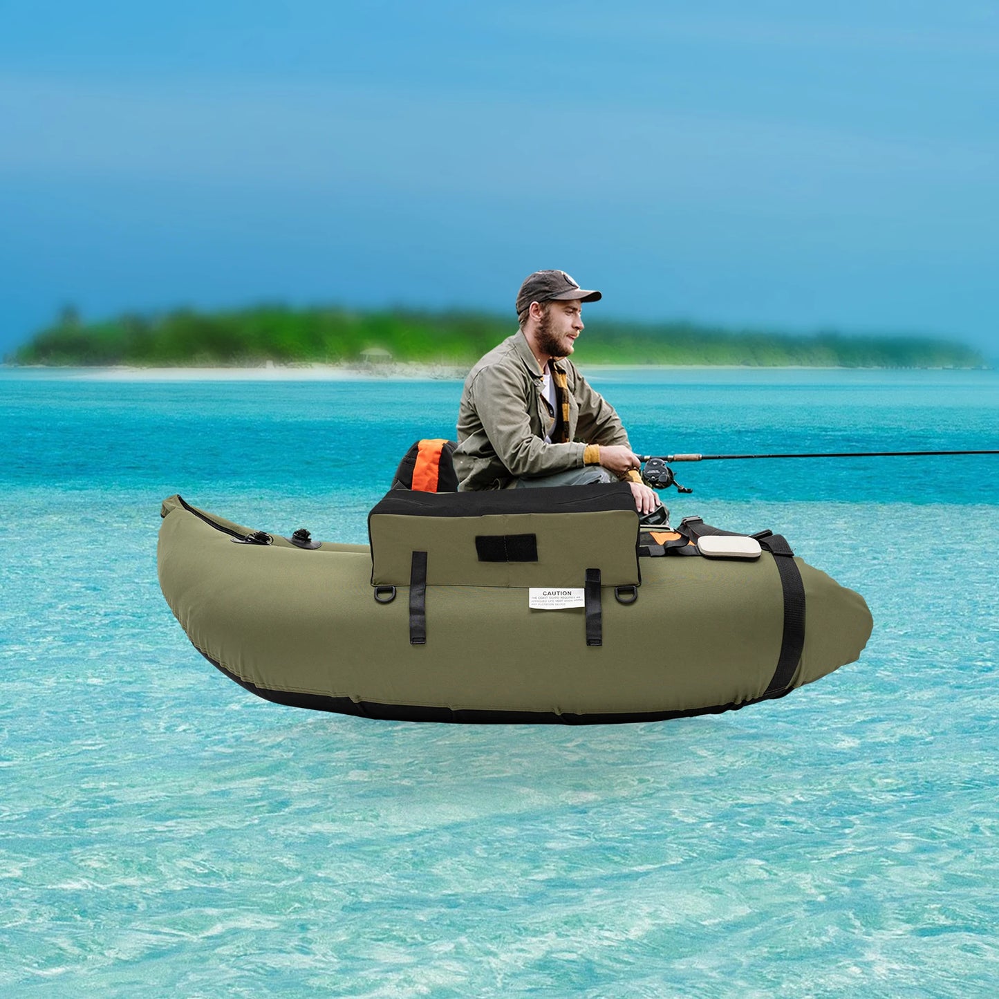 Inflatable Fishing Boat Portable for Ocean Lake River Use