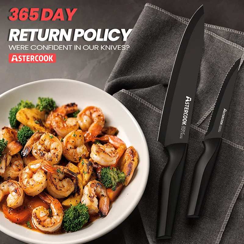 Astercook Stainless Steel Kitchen Knife Set With Sharp Blades