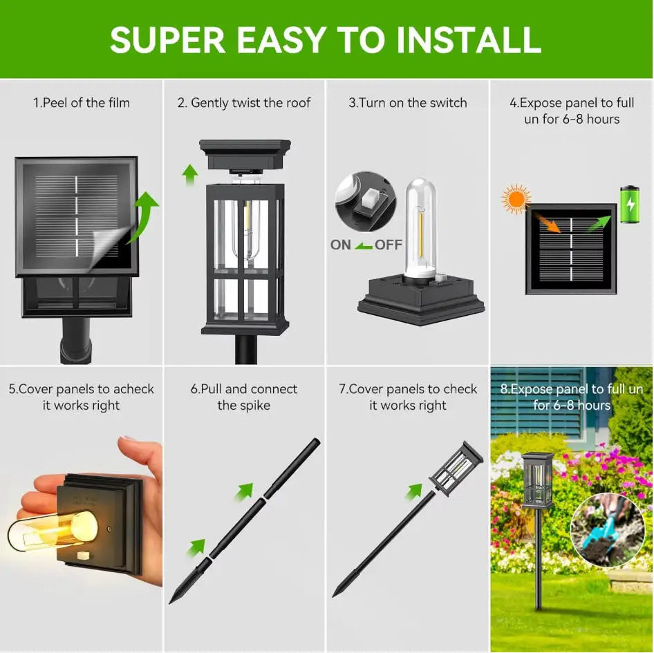 Solar Pathway Light Outdoor LED Lamp IP65 Waterproof Landscape