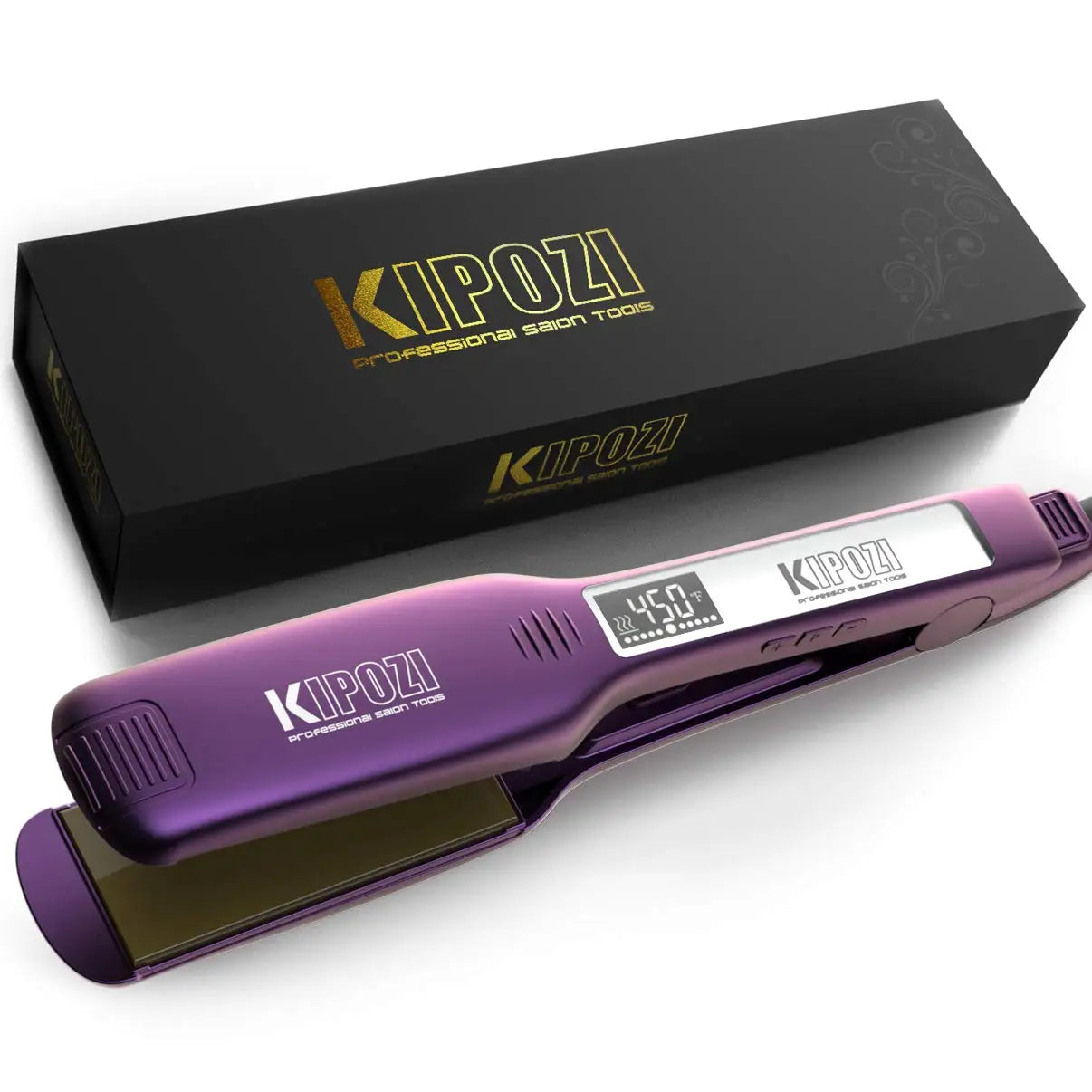 KIPOZI Professional Titanium Flat Iron Hair Straightener For Dry And Wet Hair