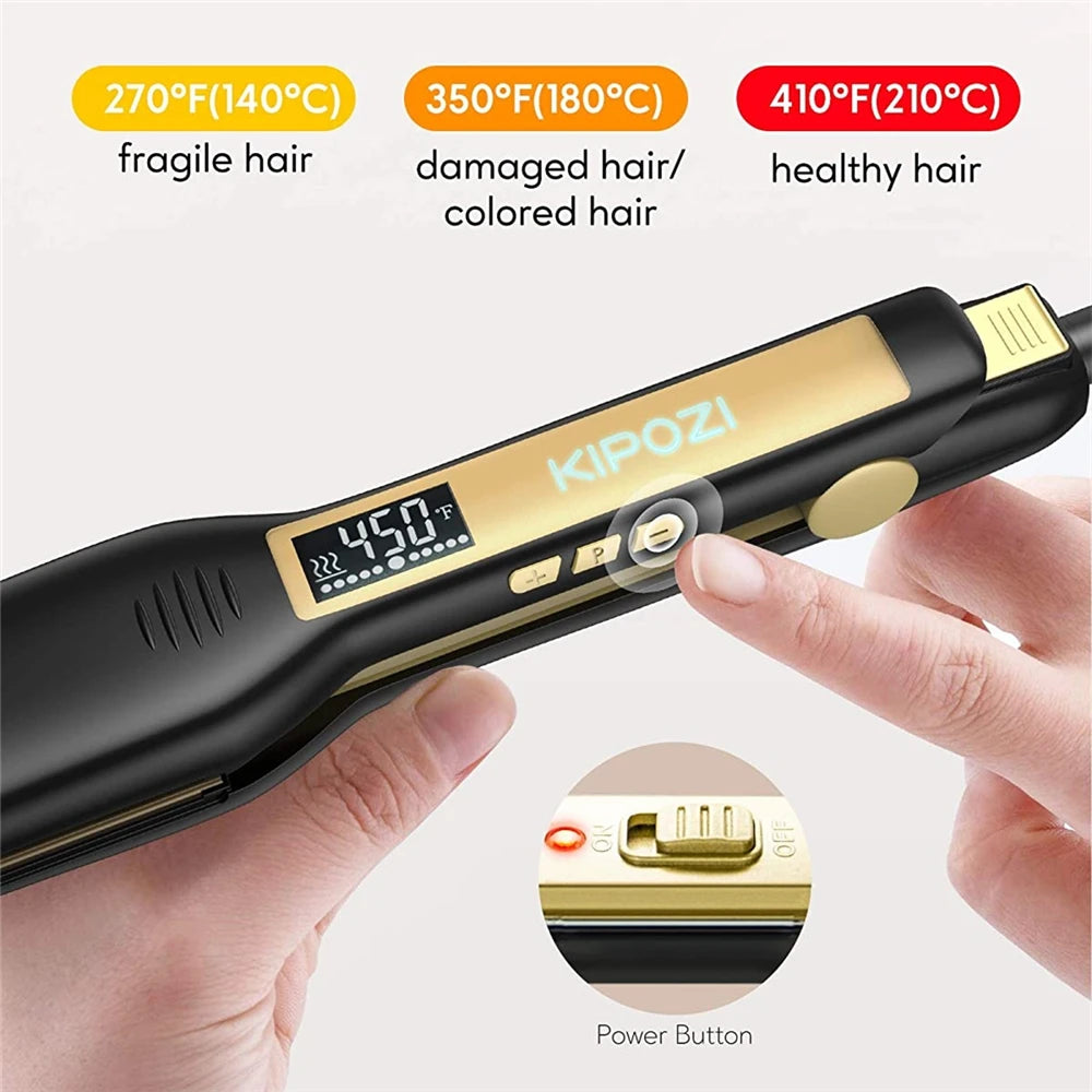 KIPOZI Professional Titanium Flat Iron Hair Straightener For Dry And Wet Hair