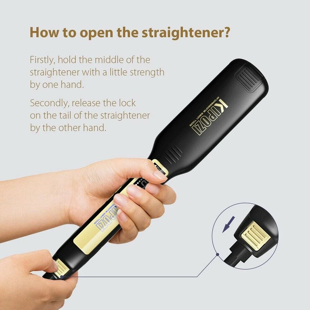 KIPOZI Professional Titanium Flat Iron Hair Straightener For Dry And Wet Hair