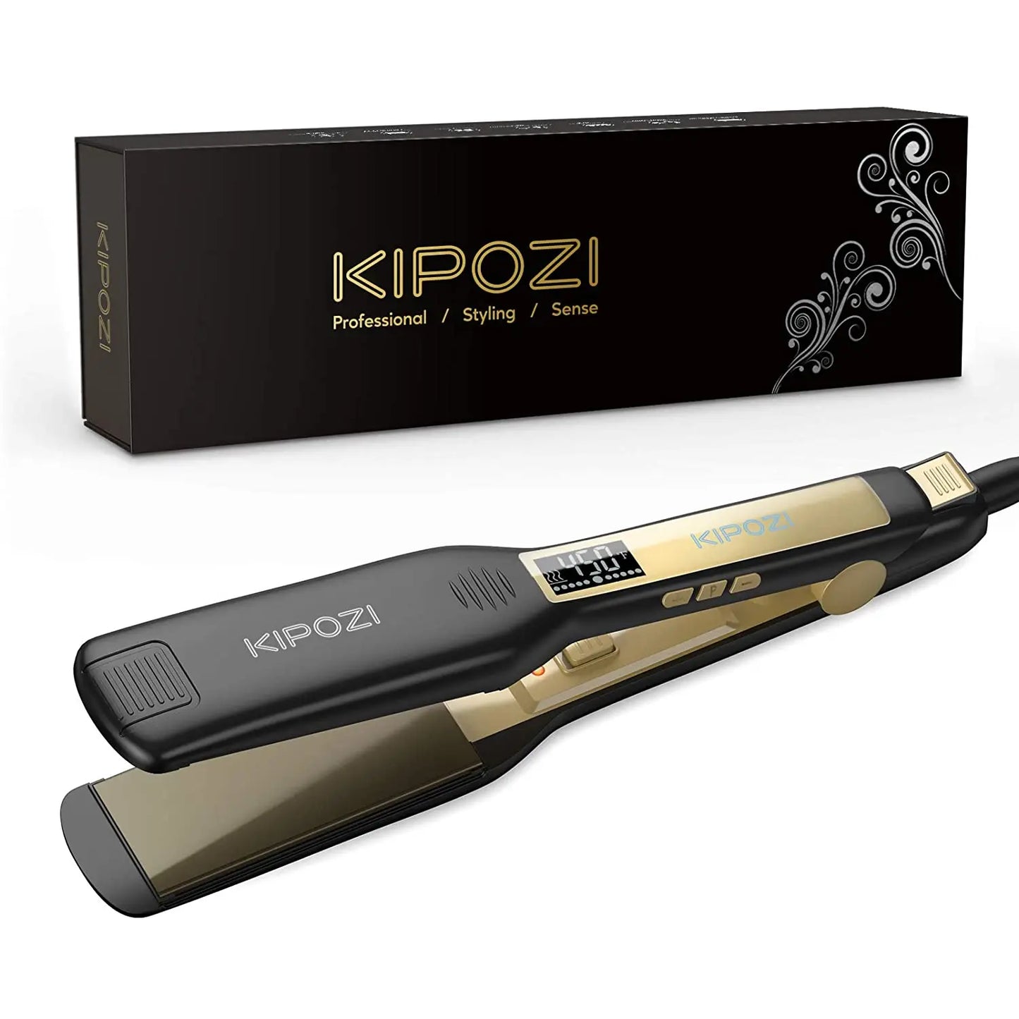 KIPOZI Professional Titanium Flat Iron Hair Straightener For Dry And Wet Hair