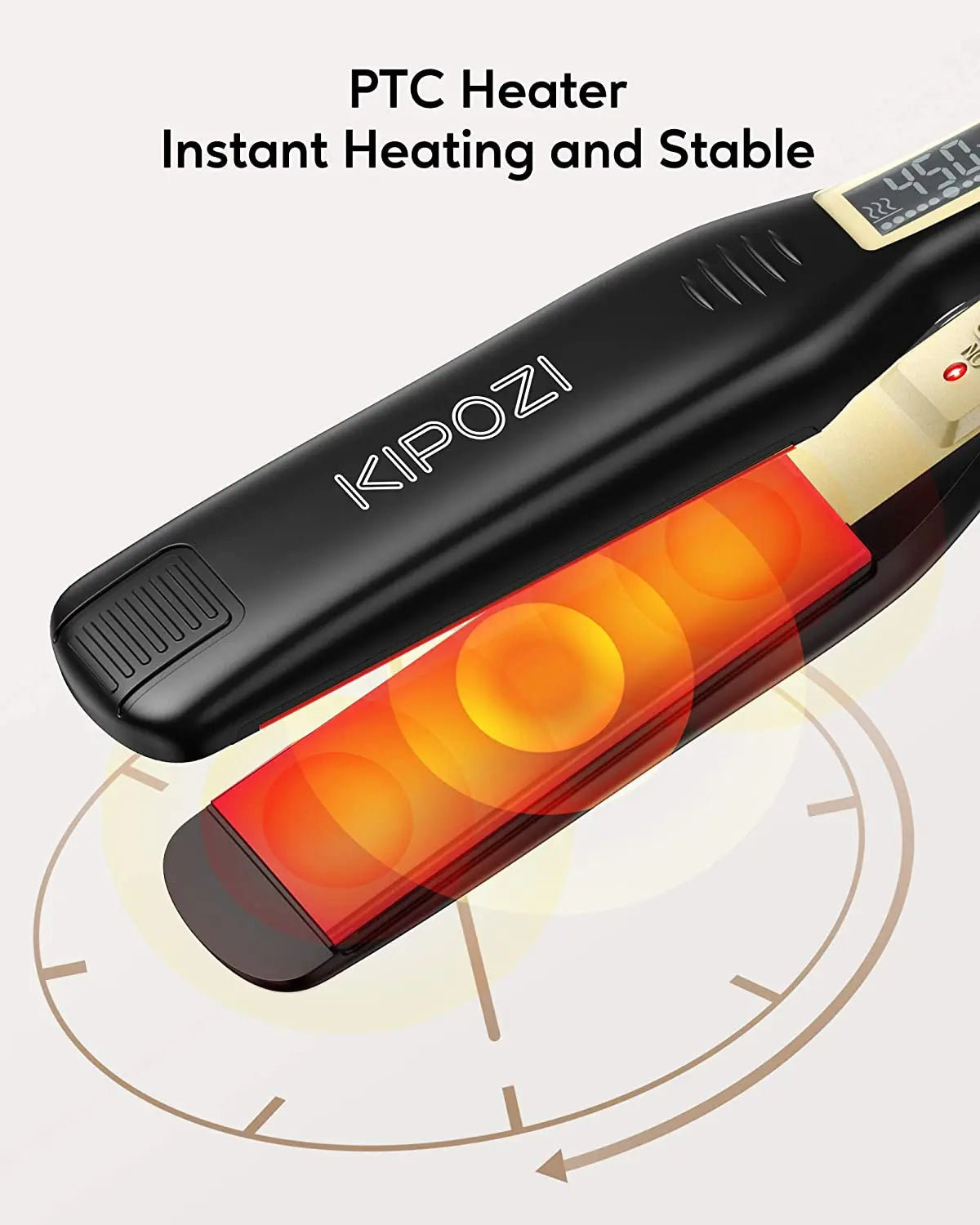 KIPOZI Professional Titanium Flat Iron Hair Straightener For Dry And Wet Hair