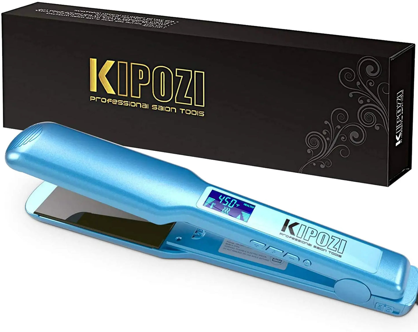 KIPOZI Professional Titanium Flat Iron Hair Straightener For Dry And Wet Hair