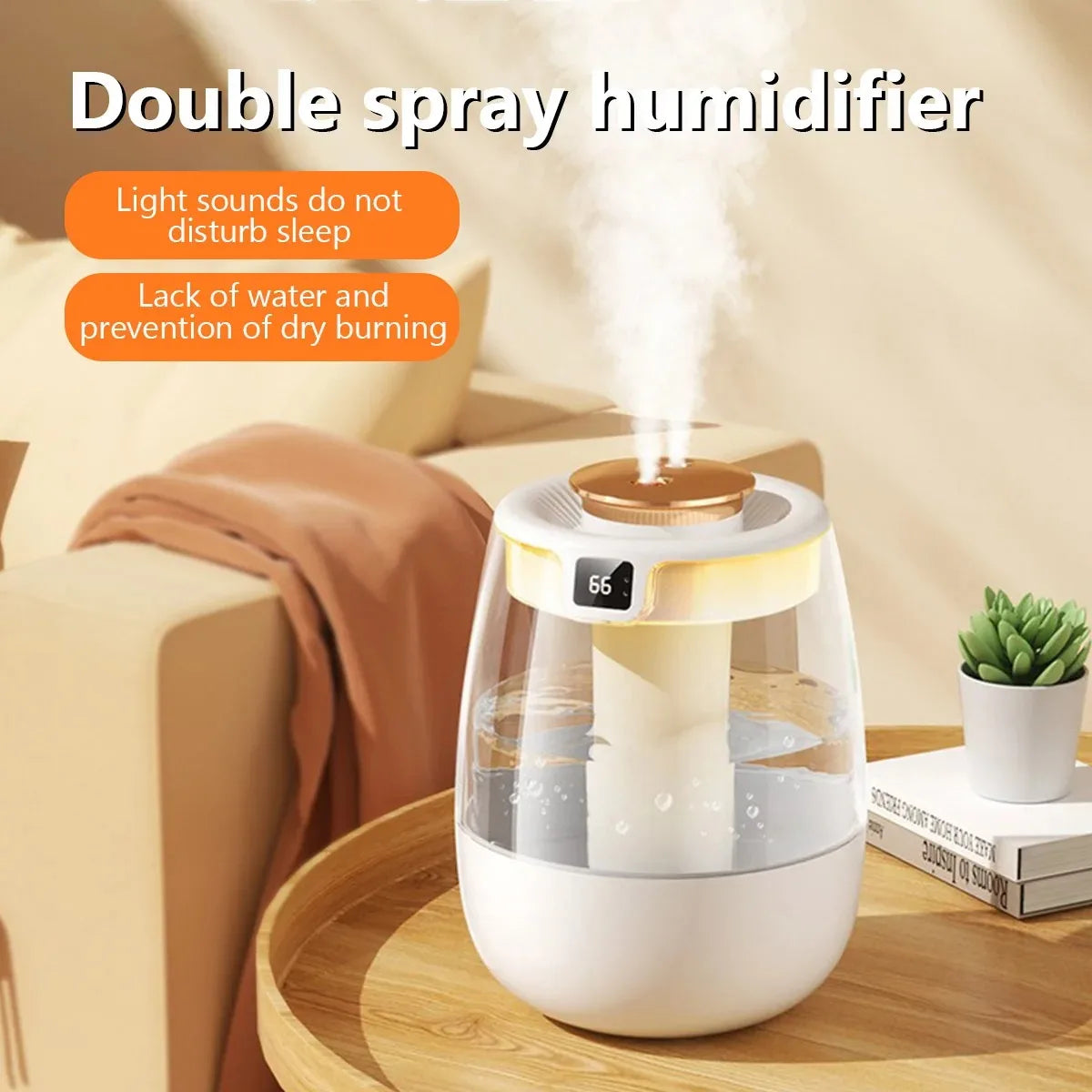 Double Spray Humidifier USB Powered Mist For Rooms