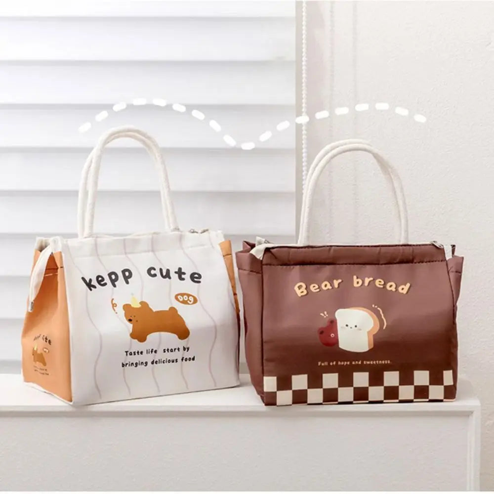 Cute Thermal Lunch Bag For Women And Kids Oxford Cloth