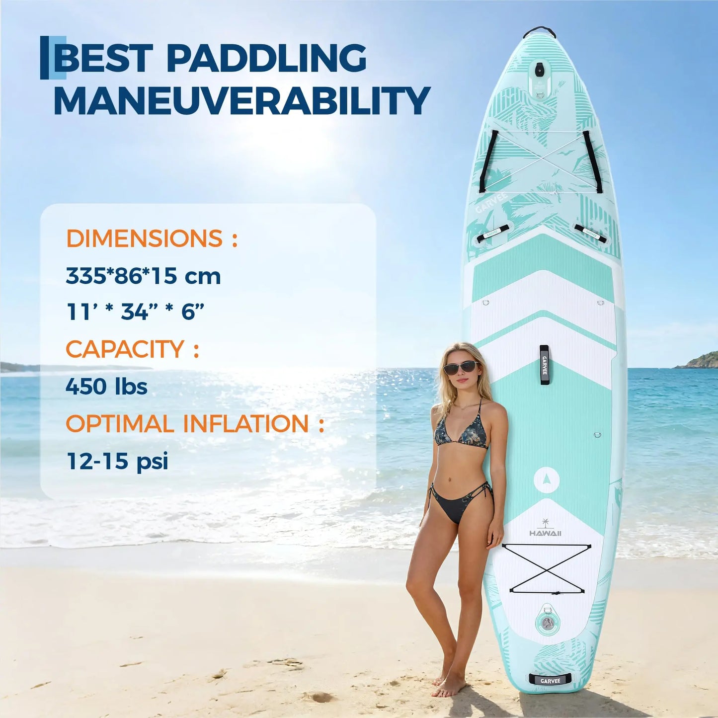Extra Wide Inflatable Stand Up Paddleboard for Adults and Youth