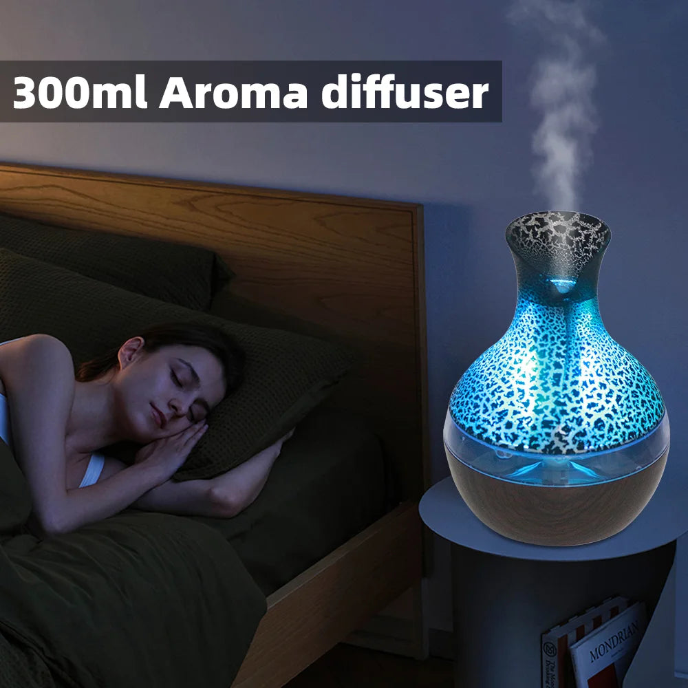 USB Ultrasonic Humidifier Essential Oil Diffuser With LED For Tabletop