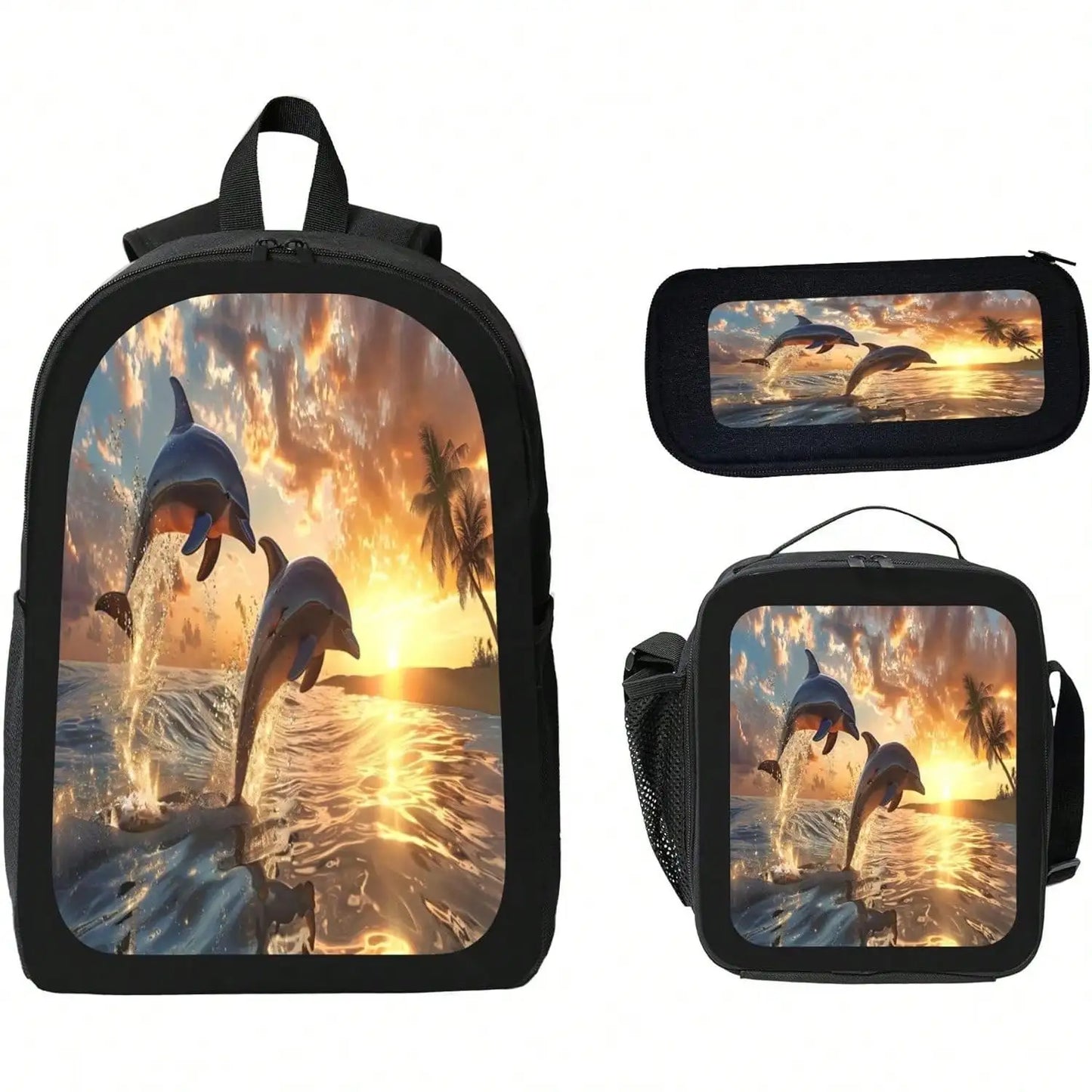 Unisex Vintage Modern Radio Backpack With Lunch Bag