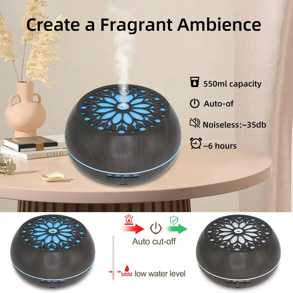 Essential Oil Diffuser With Remote and Six Scents Auto Off