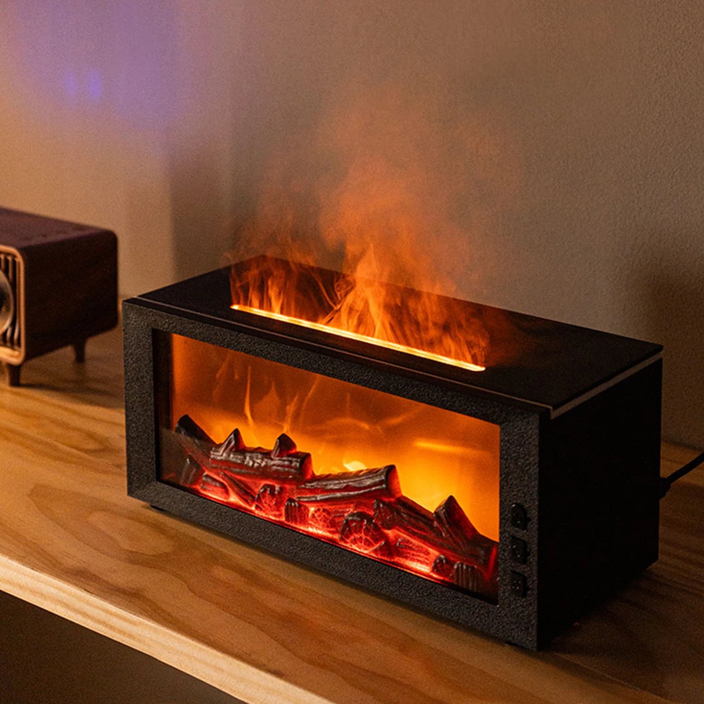 Fireplace Flame Air Diffuser Humidifier Aromatherapy Essential Oil Diffuser