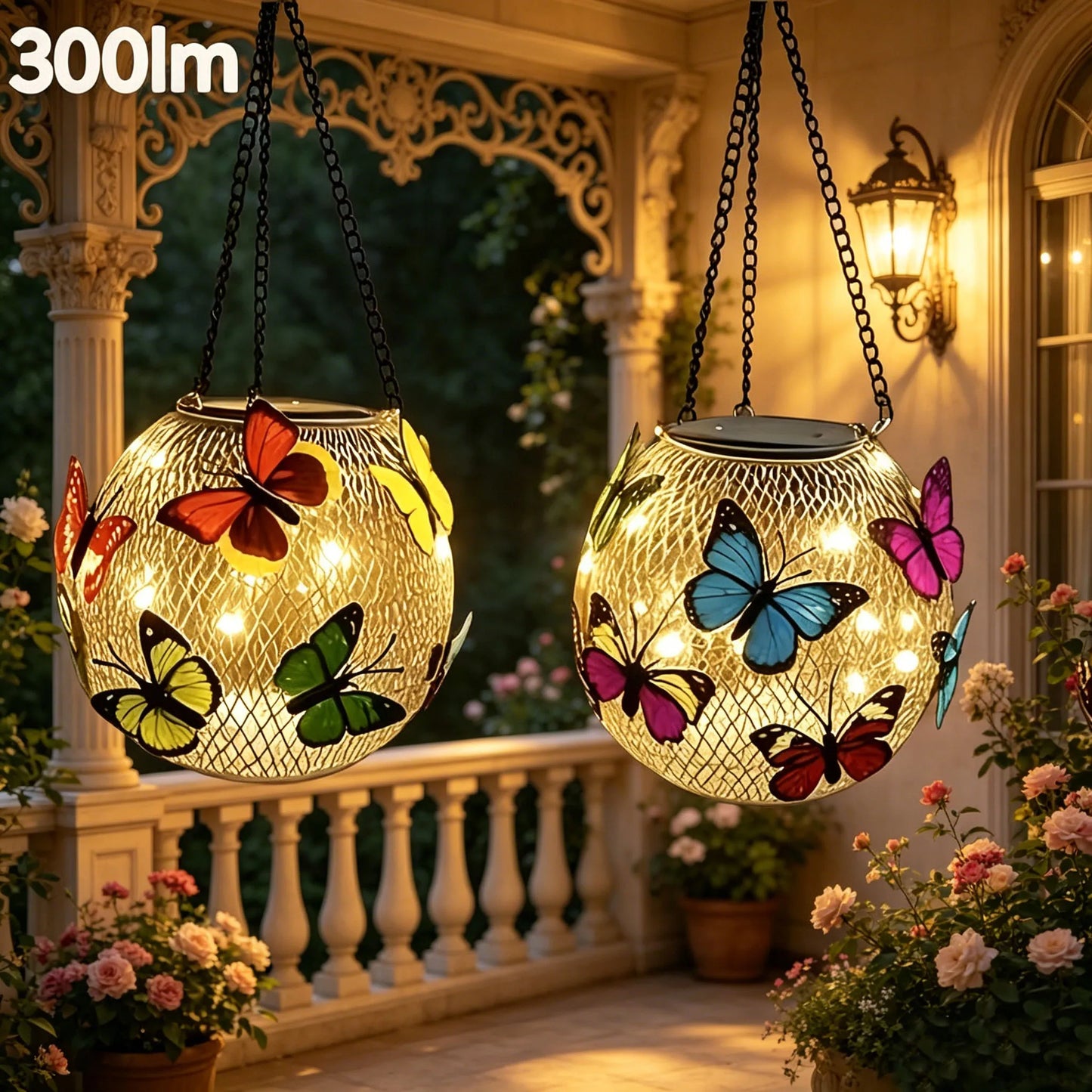 Solar Butterfly Mesh Lights 2 Pack For Outdoor Landscape Garden