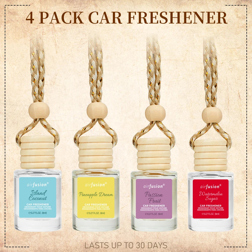 4 Pack Hanging Car Air Freshener Diffuser Premium Scent