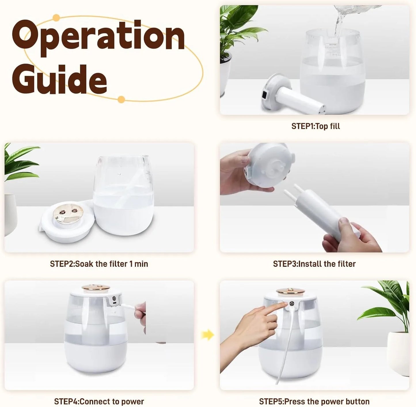Double Spray Humidifier USB Powered Mist For Rooms
