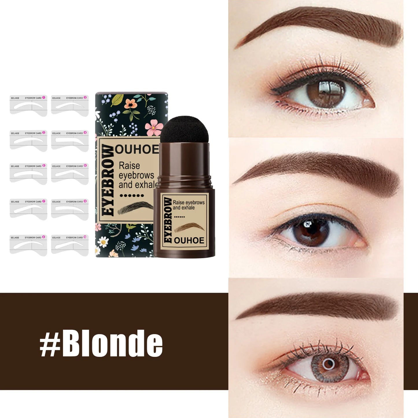 Ouhoe Eyebrow Stamp Kit Powder Waterproof Long Lasting