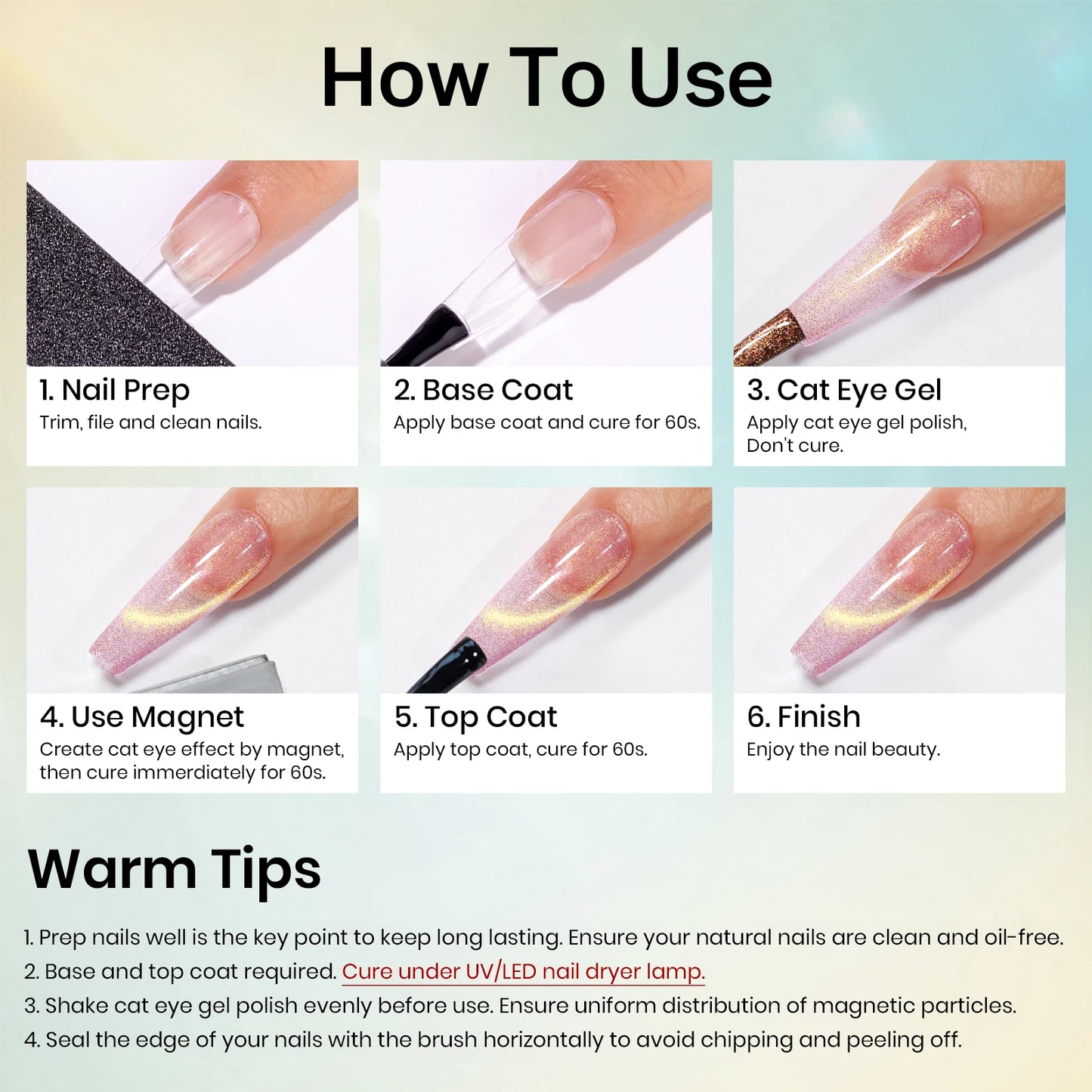 MIZHSE Magnetic Cat Eye Gel Polish Set With Magnet
