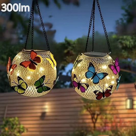 Solar Butterfly Mesh Lights 2 Pack For Outdoor Landscape Garden