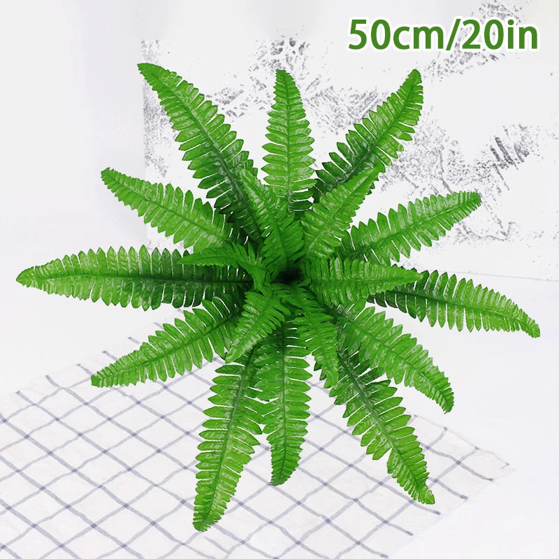 Lifelike Boston Fern Artificial Plant Plastic Outdoor Display