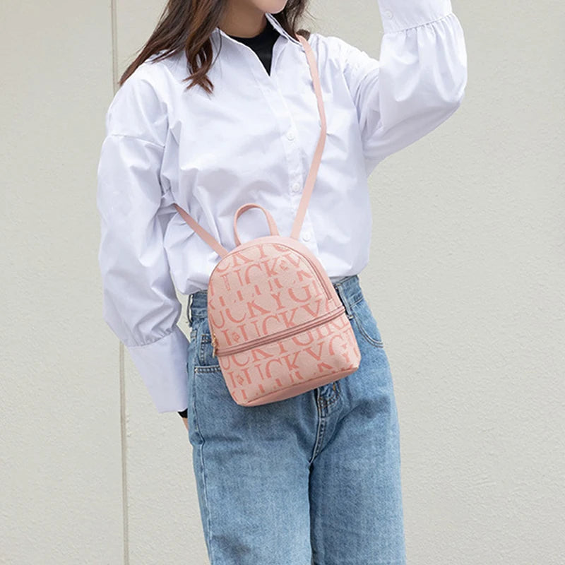 PU Leather Mini Backpack Retro Crossbody Bag For Unisex Casual