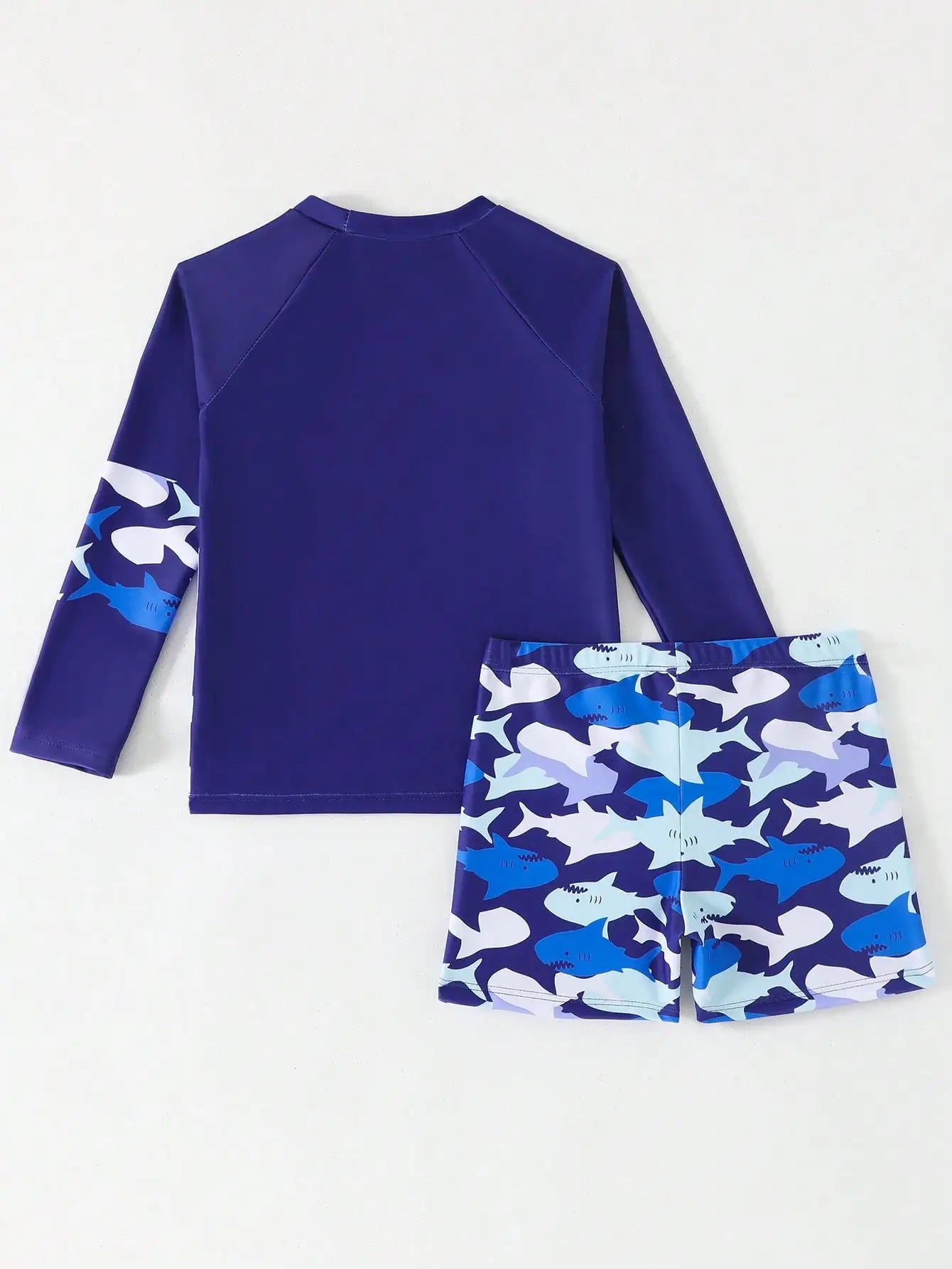 Tropical Print Boys Swimwear Set With Long Sleeve Top