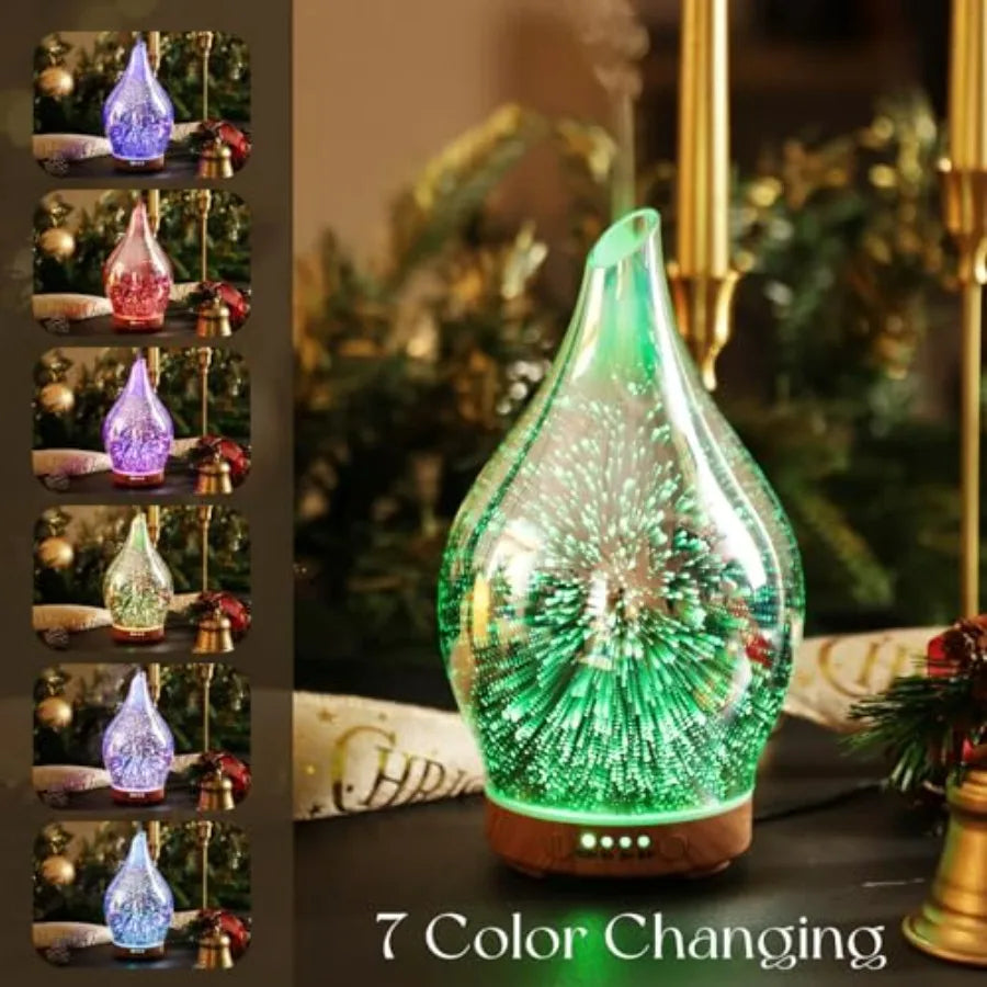 Oil Diffuser 3D Glass Aromatherapy Ultrasonic Humidifier