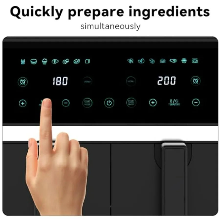 Dual Basket Air Fryer With Digital Touchscreen For Healthy Cooking