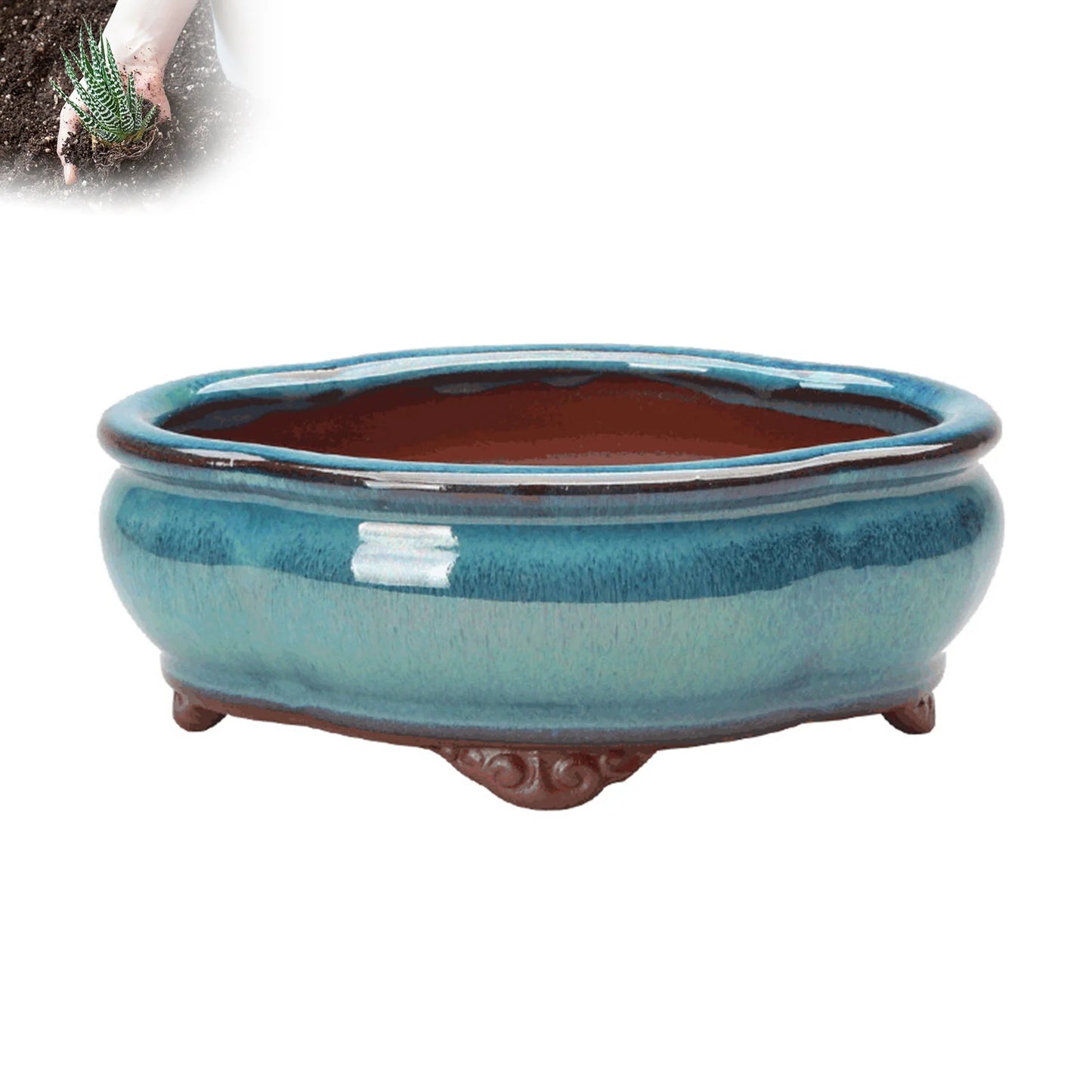 Ceramic Flower Pots With Drain Holes For Indoor Plants And Herbs