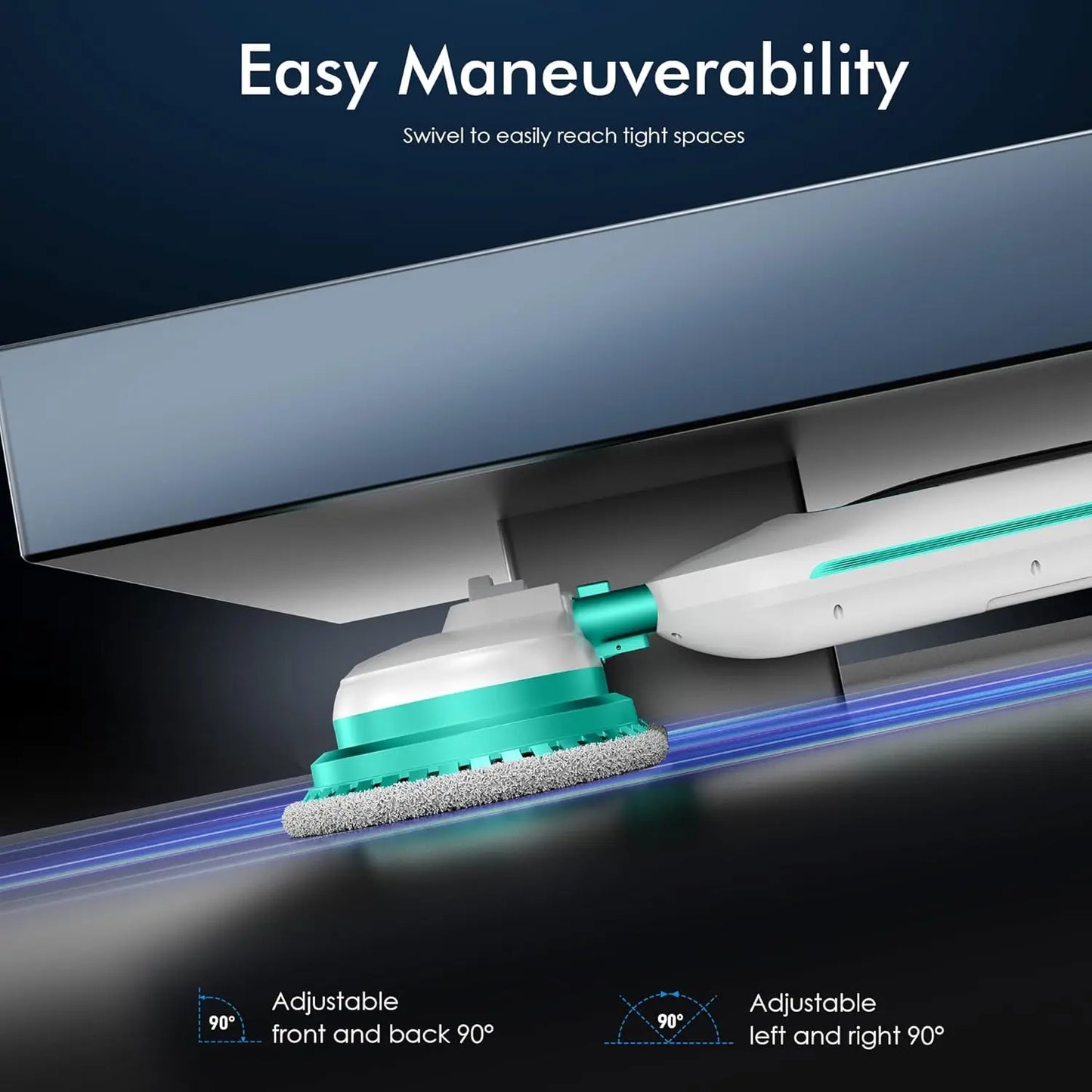 Rotating Steam Mop with LED Lights and Extra Cleaning Pads