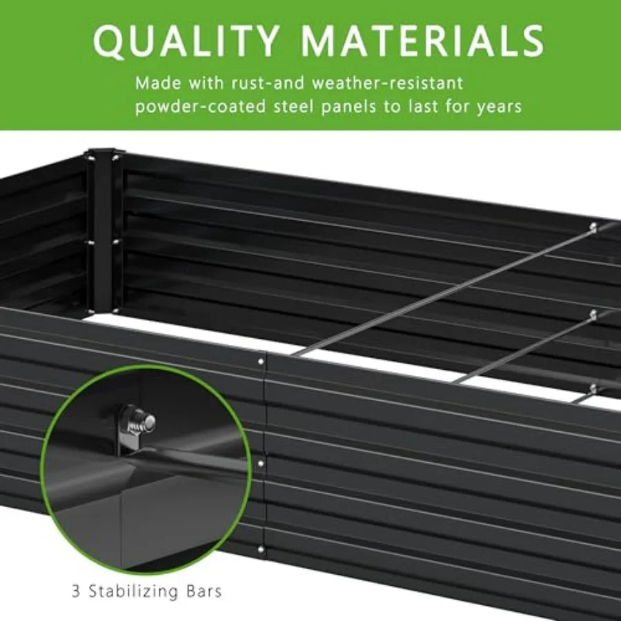 Two Pack Galvanized Raised Garden Bed Kit For Vegetables