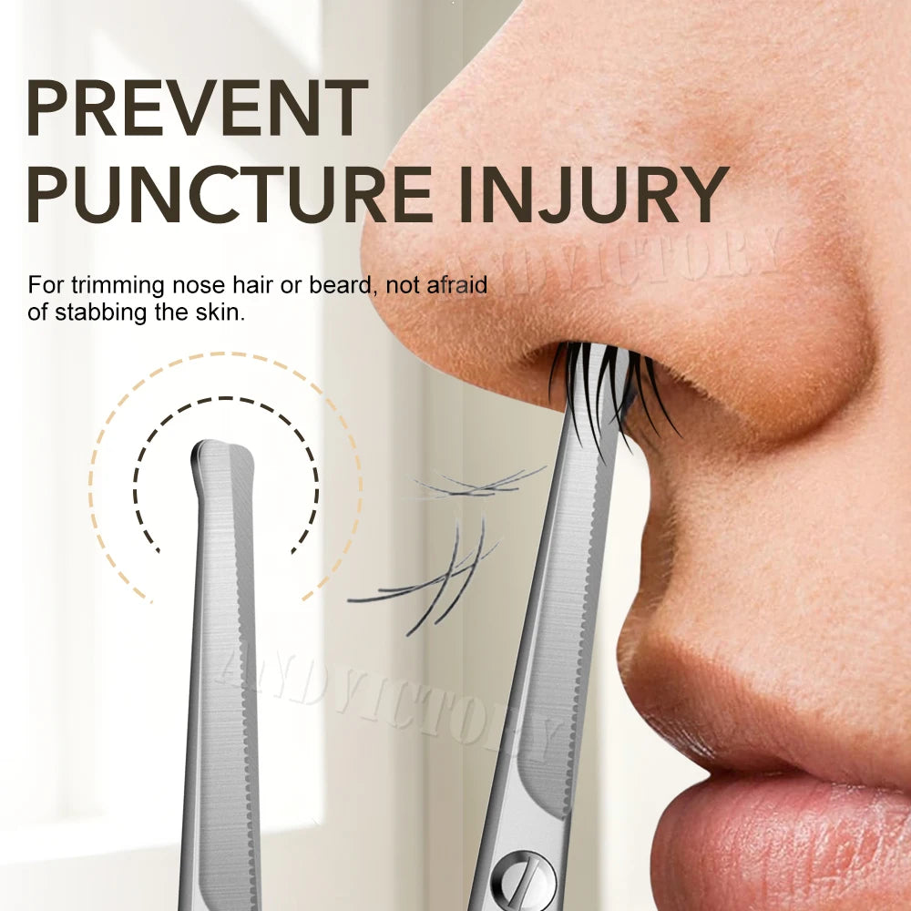Nose Hair Scissors Facial Hair Remover Stainless Steel Makeup Tool
