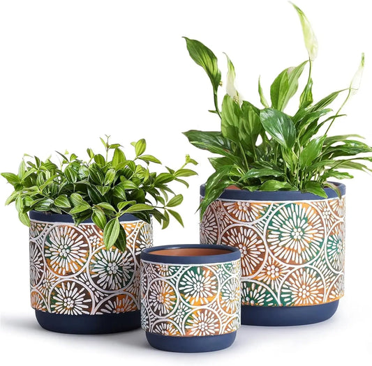 Ceramic Plant Pots Set With Drainage Holes