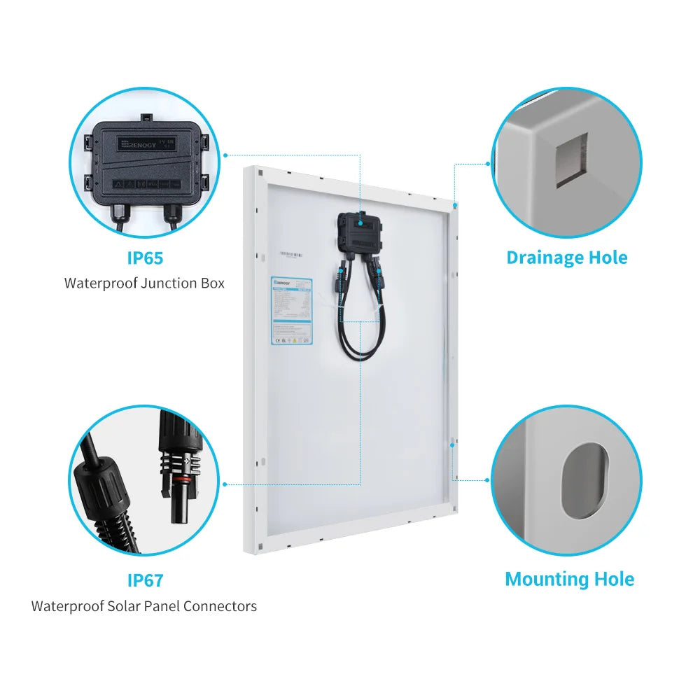 Renogy 50W 12V Solar Panel High Efficiency Module Off Grid